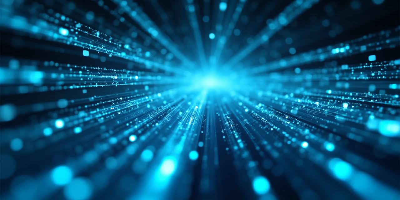 Abstract visualization of a glowing digital data pipeline connecting various nodes