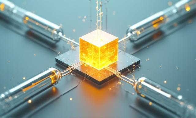 Simplified 3D illustration of a data flow pipeline